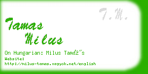 tamas milus business card